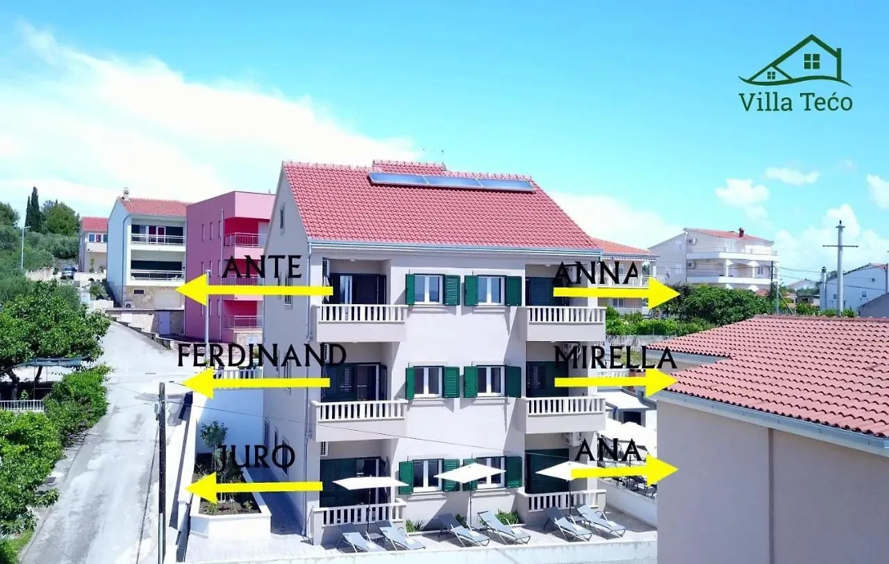 Villa Teco - Moderne Apartments Mit Pool Und Meerblick Trogir